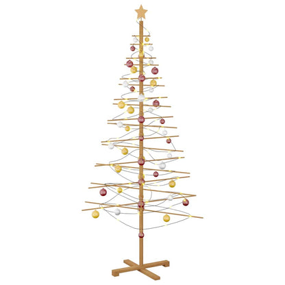 Wooden Christmas Tree with Stand Brown 82.7" bamboo