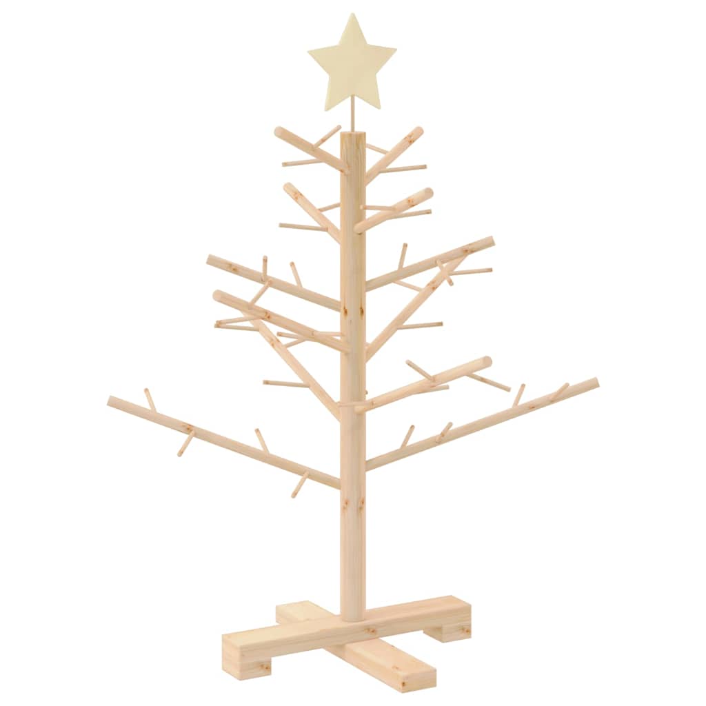 Wooden Christmas Tree with Stand Natural 29.5" Solid pine wood