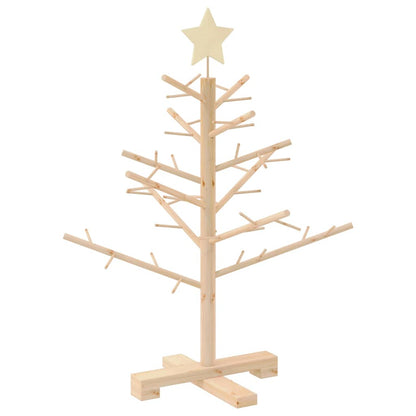 Wooden Christmas Tree with Stand Natural 29.5" Solid pine wood