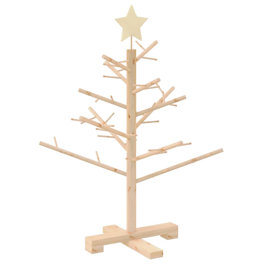 Wooden Christmas Tree with Stand Natural 29.5" Solid pine wood