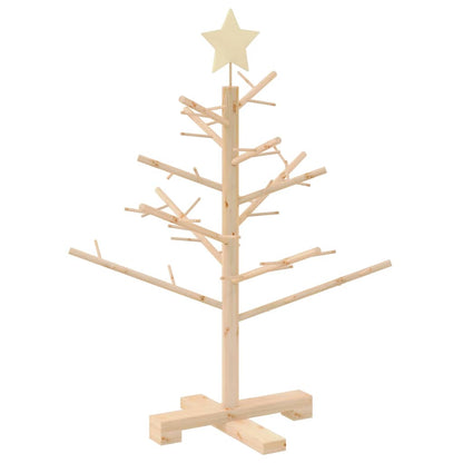 Wooden Christmas Tree with Stand Natural 29.5" Solid pine wood