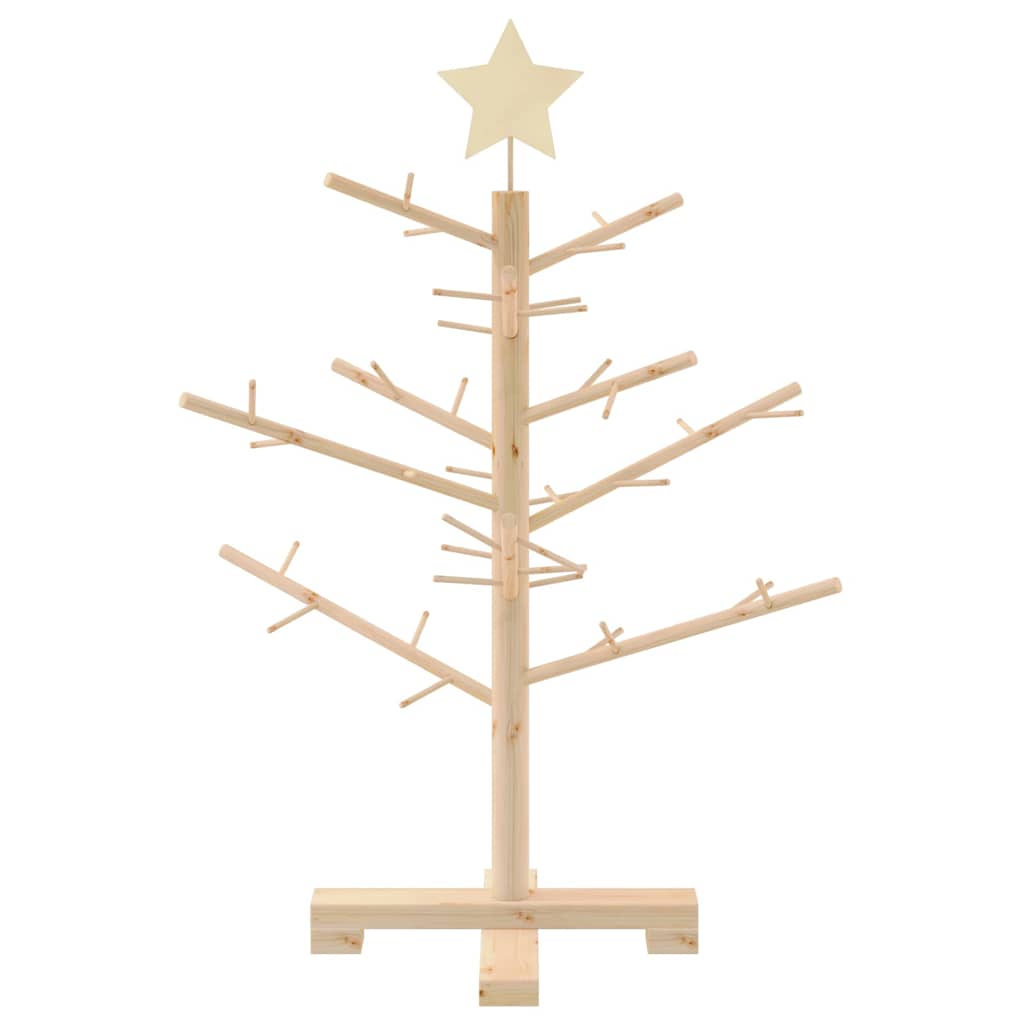 Wooden Christmas Tree with Stand Natural 29.5" Solid pine wood