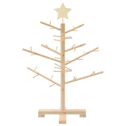 Wooden Christmas Tree with Stand Natural 29.5" Solid pine wood