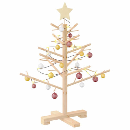 Wooden Christmas Tree with Stand Natural 29.5" Solid pine wood