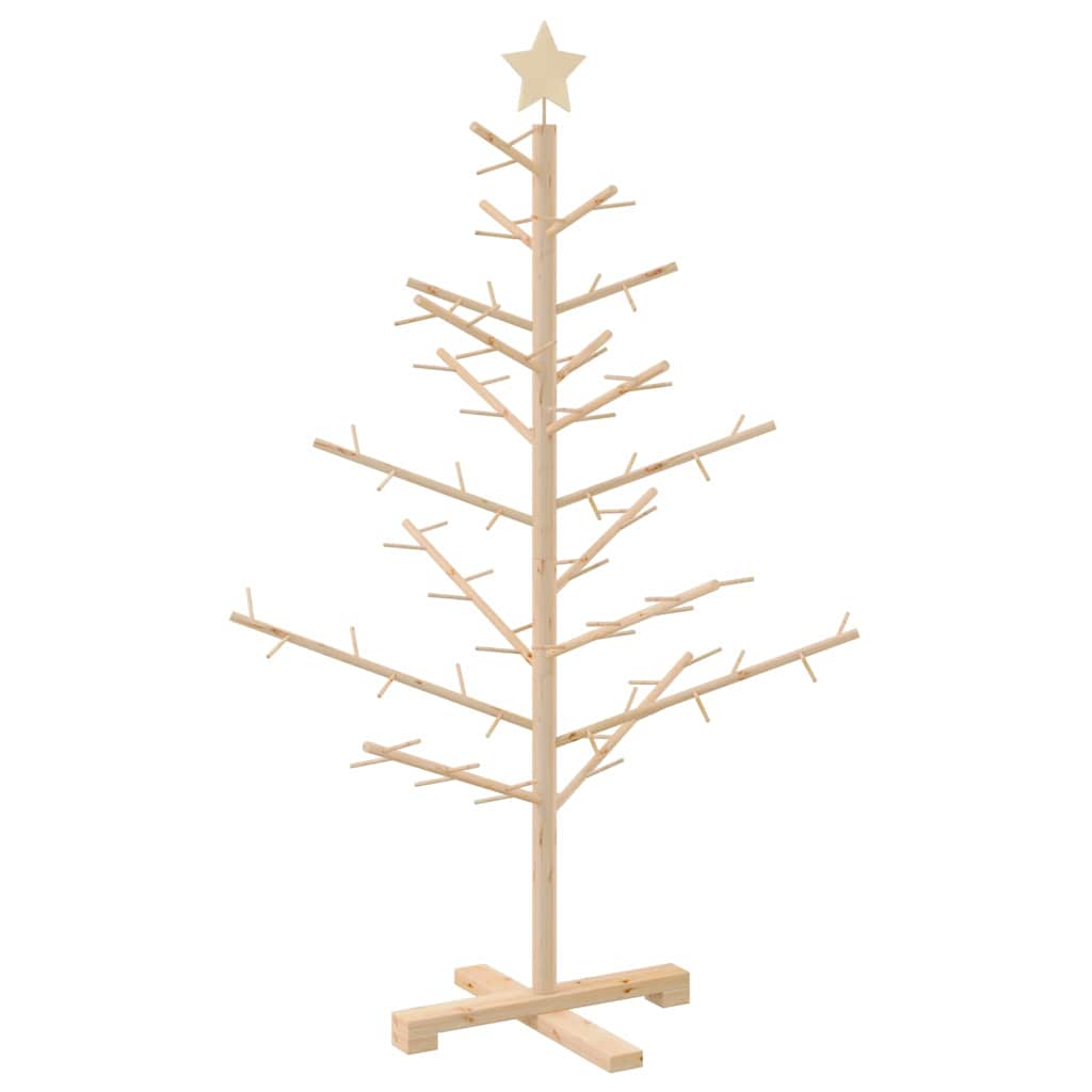 Wooden Christmas Tree with Stand Natural 49.2" Solid pine wood