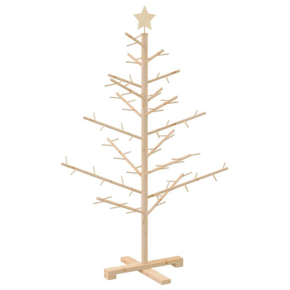 Wooden Christmas Tree with Stand Natural 49.2" Solid pine wood