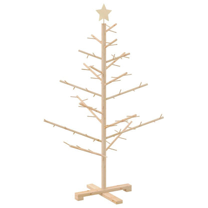 Wooden Christmas Tree with Stand Natural 49.2" Solid pine wood