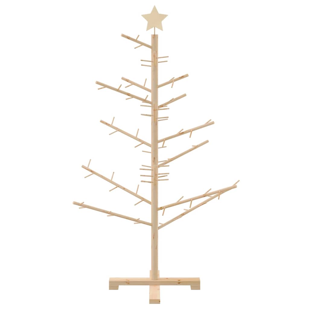Wooden Christmas Tree with Stand Natural 49.2" Solid pine wood