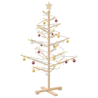 Wooden Christmas Tree with Stand Natural 49.2" Solid pine wood