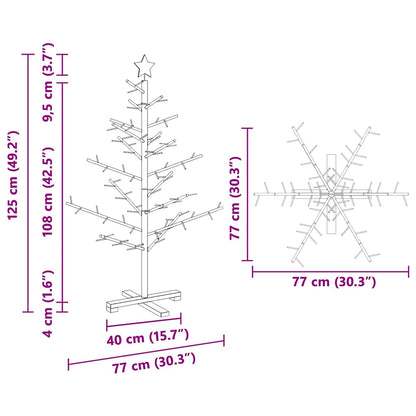 Wooden Christmas Tree with Stand Natural 49.2" Solid pine wood