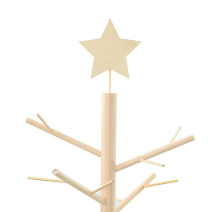 Wooden Christmas Tree with Stand Natural 59.1" Solid pine wood