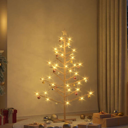 Wooden Christmas Tree with Stand Natural 59.1" Solid pine wood