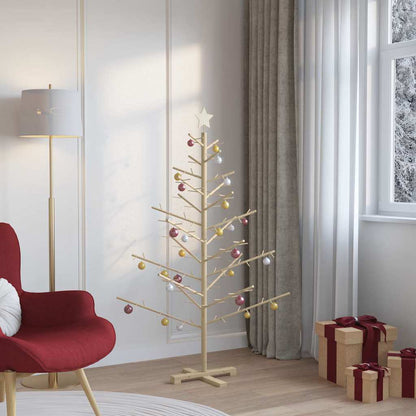 Wooden Christmas Tree with Stand Natural 59.1" Solid pine wood
