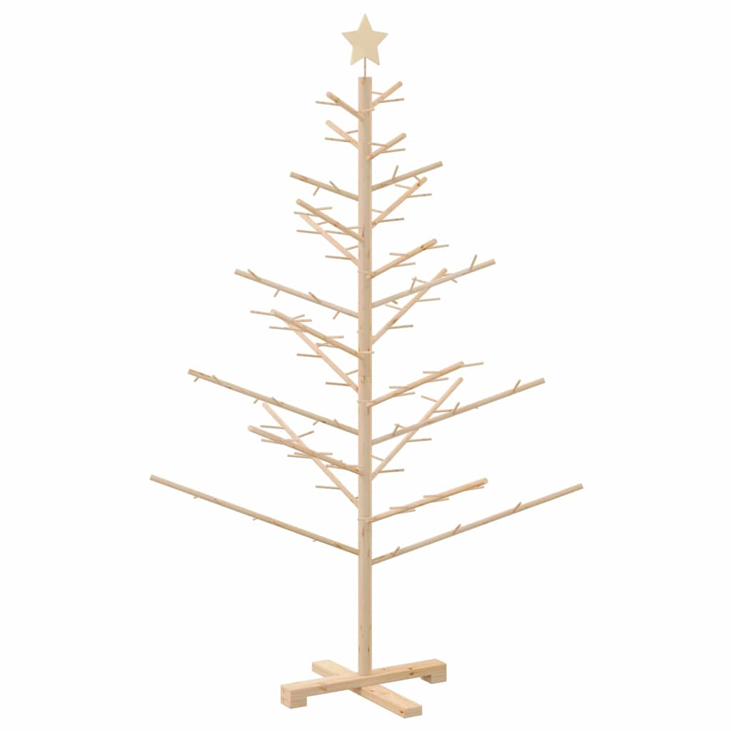 Wooden Christmas Tree with Stand Natural 59.1" Solid pine wood