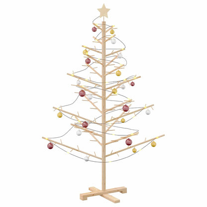 Wooden Christmas Tree with Stand Natural 59.1" Solid pine wood