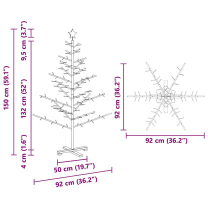Wooden Christmas Tree with Stand Natural 59.1" Solid pine wood