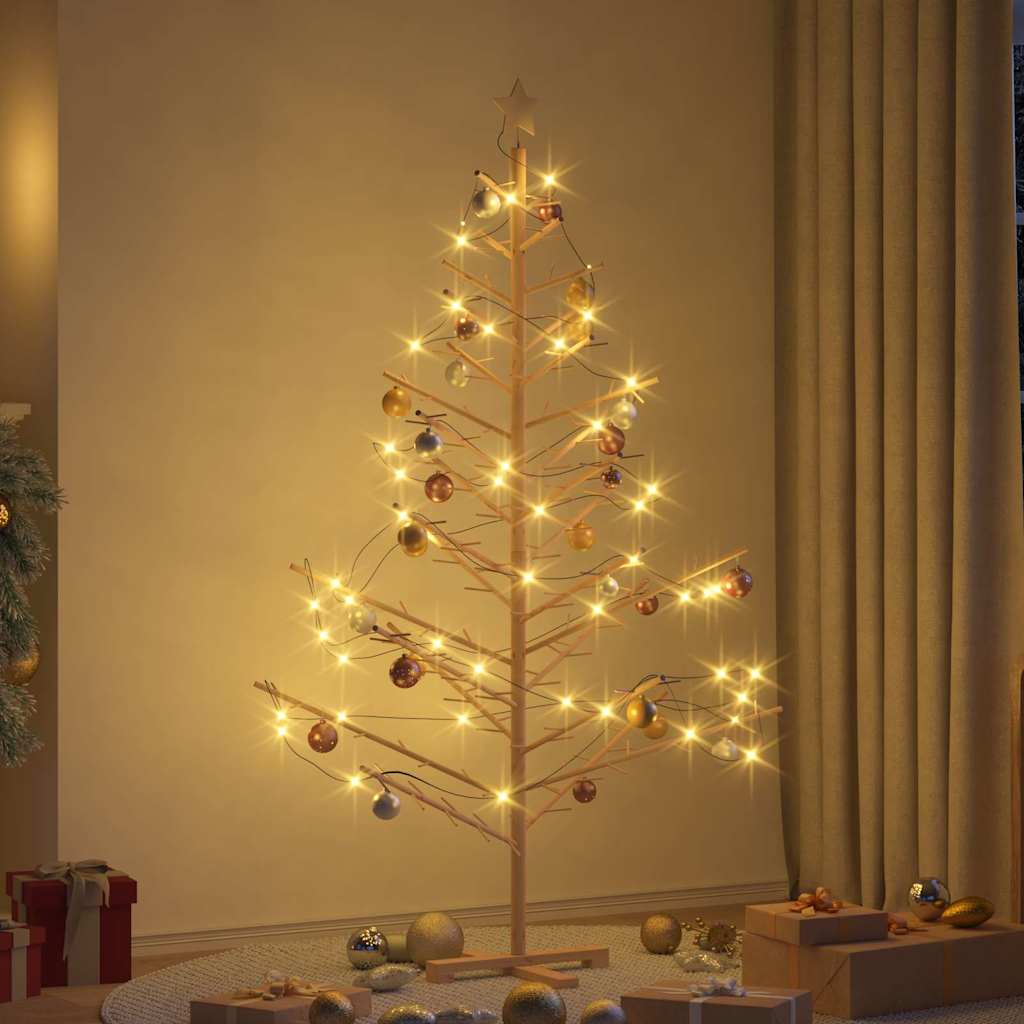 Wooden Christmas Tree with Stand Natural 70.9" Solid pine wood