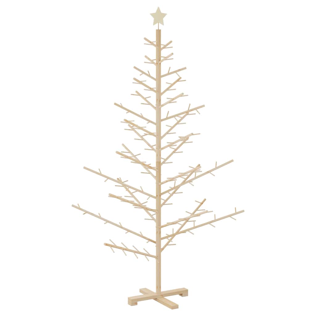 Wooden Christmas Tree with Stand Natural 70.9" Solid pine wood