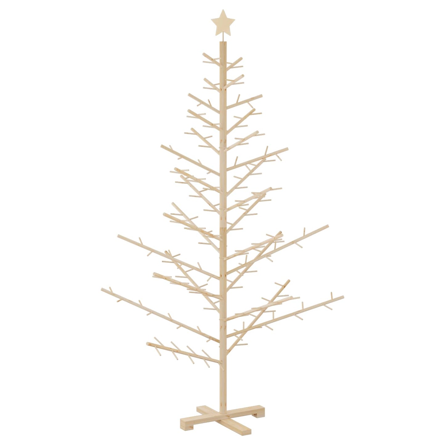 Wooden Christmas Tree with Stand Natural 70.9" Solid pine wood