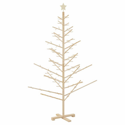 Wooden Christmas Tree with Stand Natural 70.9" Solid pine wood
