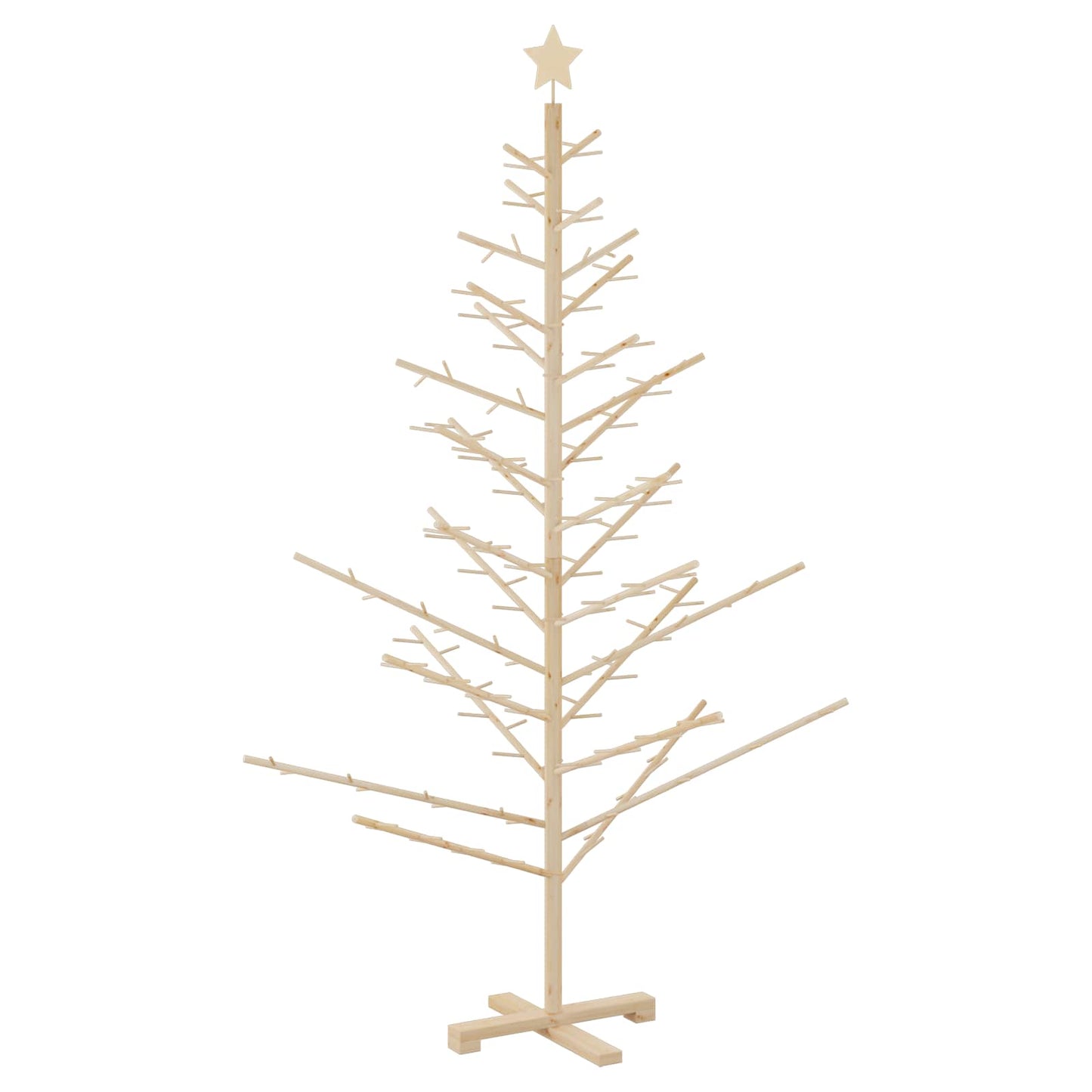 Wooden Christmas Tree with Stand Natural 70.9" Solid pine wood