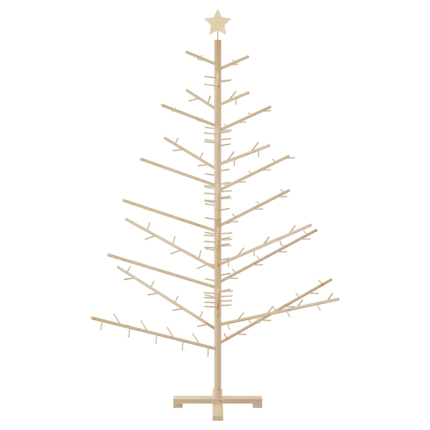 Wooden Christmas Tree with Stand Natural 70.9" Solid pine wood