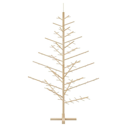 Wooden Christmas Tree with Stand Natural 70.9" Solid pine wood