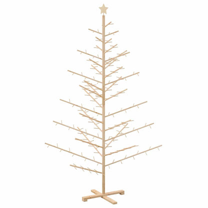 Wooden Christmas Tree with Stand Natural 82.7" Solid pine wood