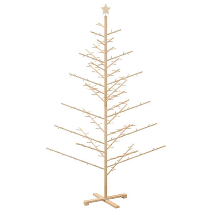 Wooden Christmas Tree with Stand Natural 82.7" Solid pine wood