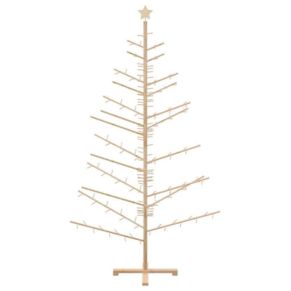 Wooden Christmas Tree with Stand Natural 82.7" Solid pine wood