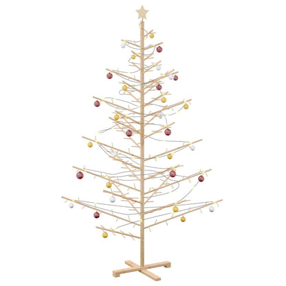 Wooden Christmas Tree with Stand Natural 82.7" Solid pine wood