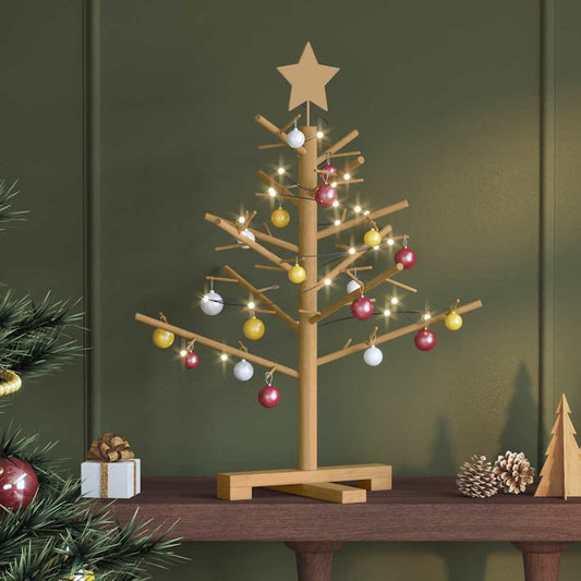 Wooden Christmas Tree with Stand Brown 29.5" Solid pine wood