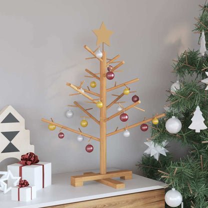 Wooden Christmas Tree with Stand Brown 29.5" Solid pine wood