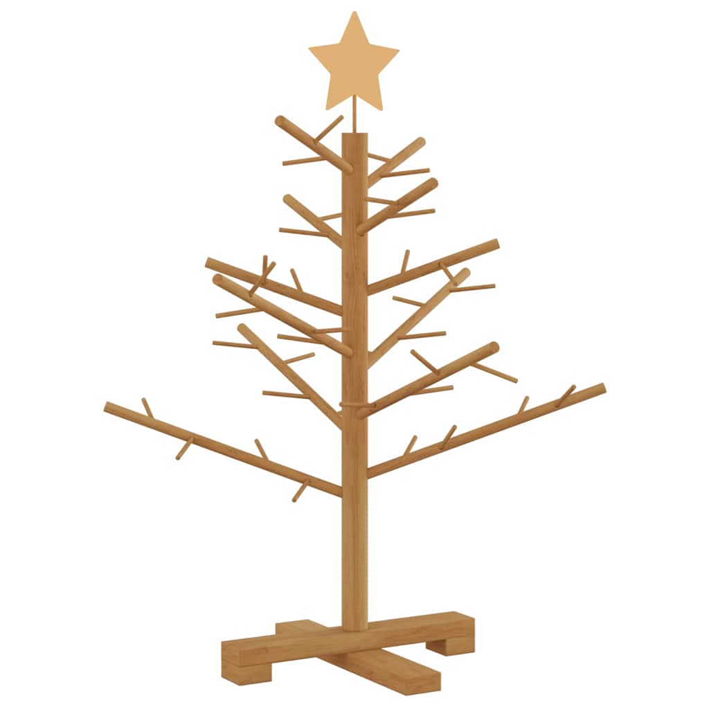 Wooden Christmas Tree with Stand Brown 29.5" Solid pine wood