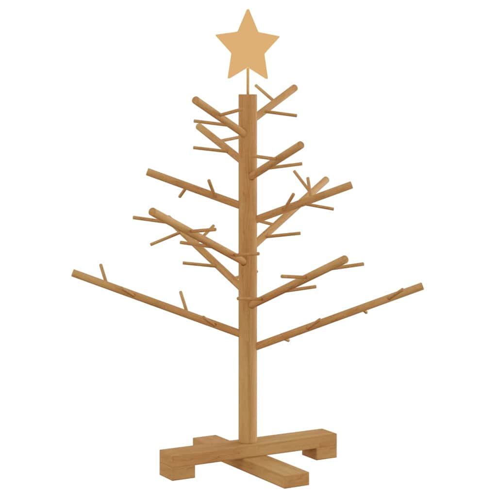 Wooden Christmas Tree with Stand Brown 29.5" Solid pine wood