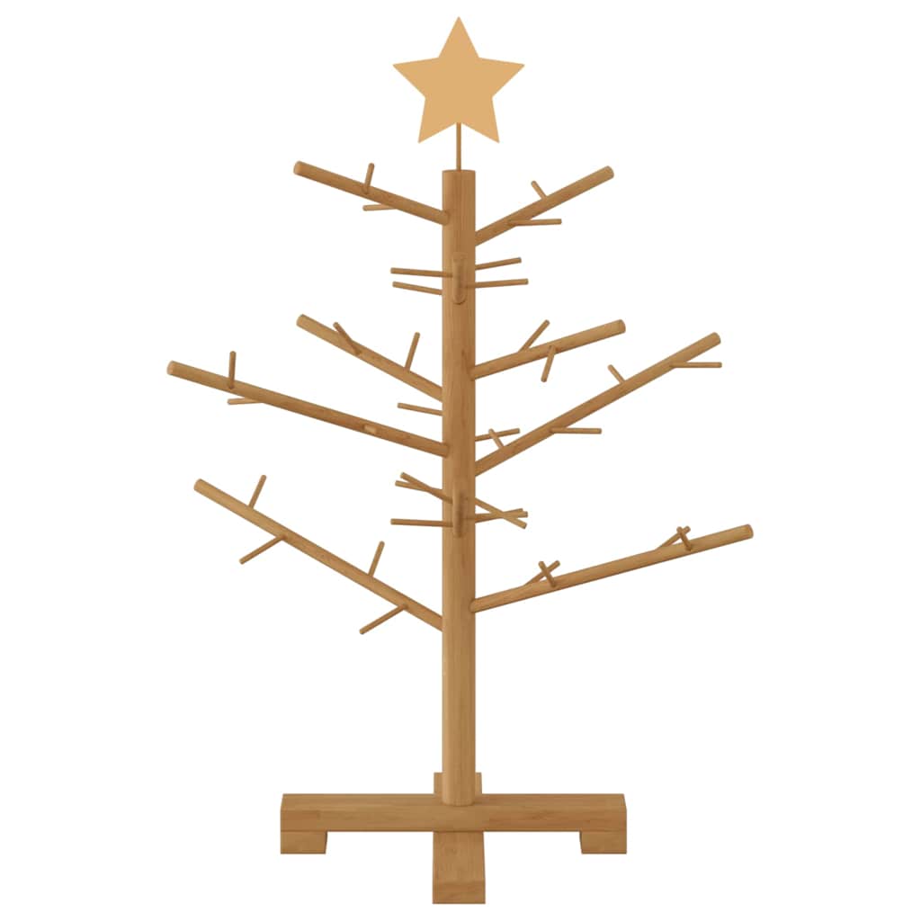 Wooden Christmas Tree with Stand Brown 29.5" Solid pine wood