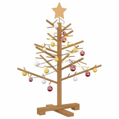 Wooden Christmas Tree with Stand Brown 29.5" Solid pine wood