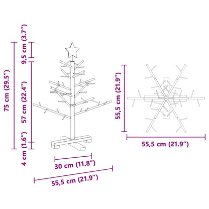 Wooden Christmas Tree with Stand Brown 29.5" Solid pine wood
