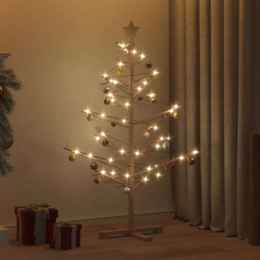 Wooden Christmas Tree with Stand Brown 49.2" Solid pine wood