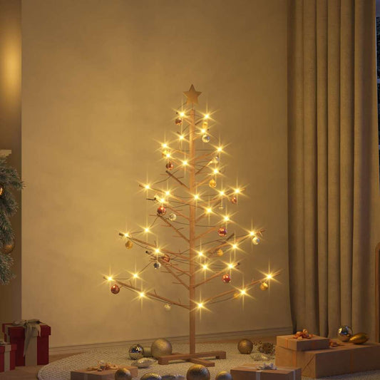 Wooden Christmas Tree with Stand Brown 59.1" Solid pine wood