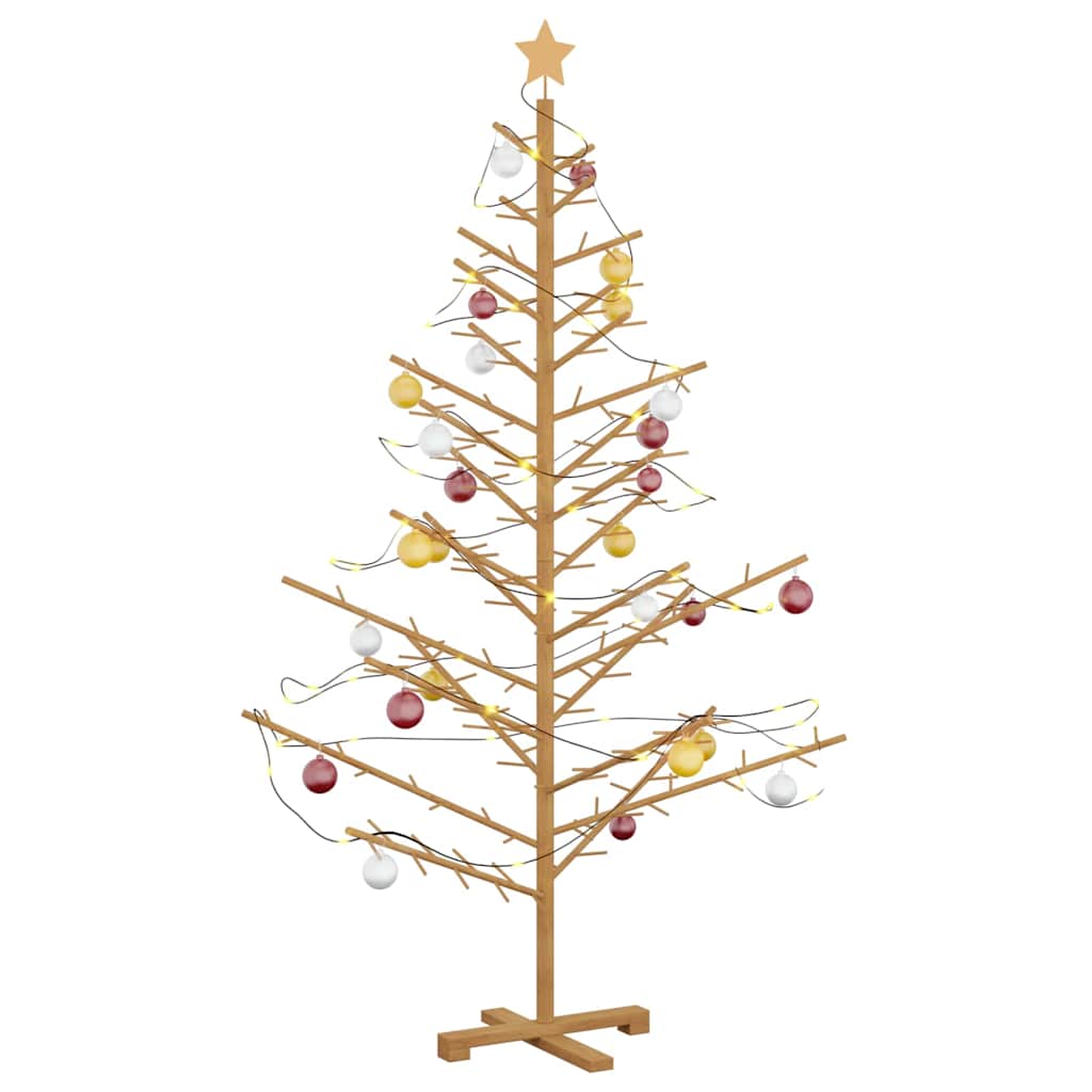 Wooden Christmas Tree with Stand Brown 70.9" Solid pine wood