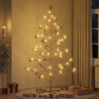 Wooden Christmas Tree with Stand Brown 82.7" Solid pine wood