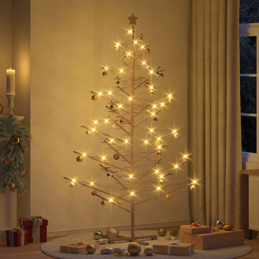 Wooden Christmas Tree with Stand Brown 82.7" Solid pine wood