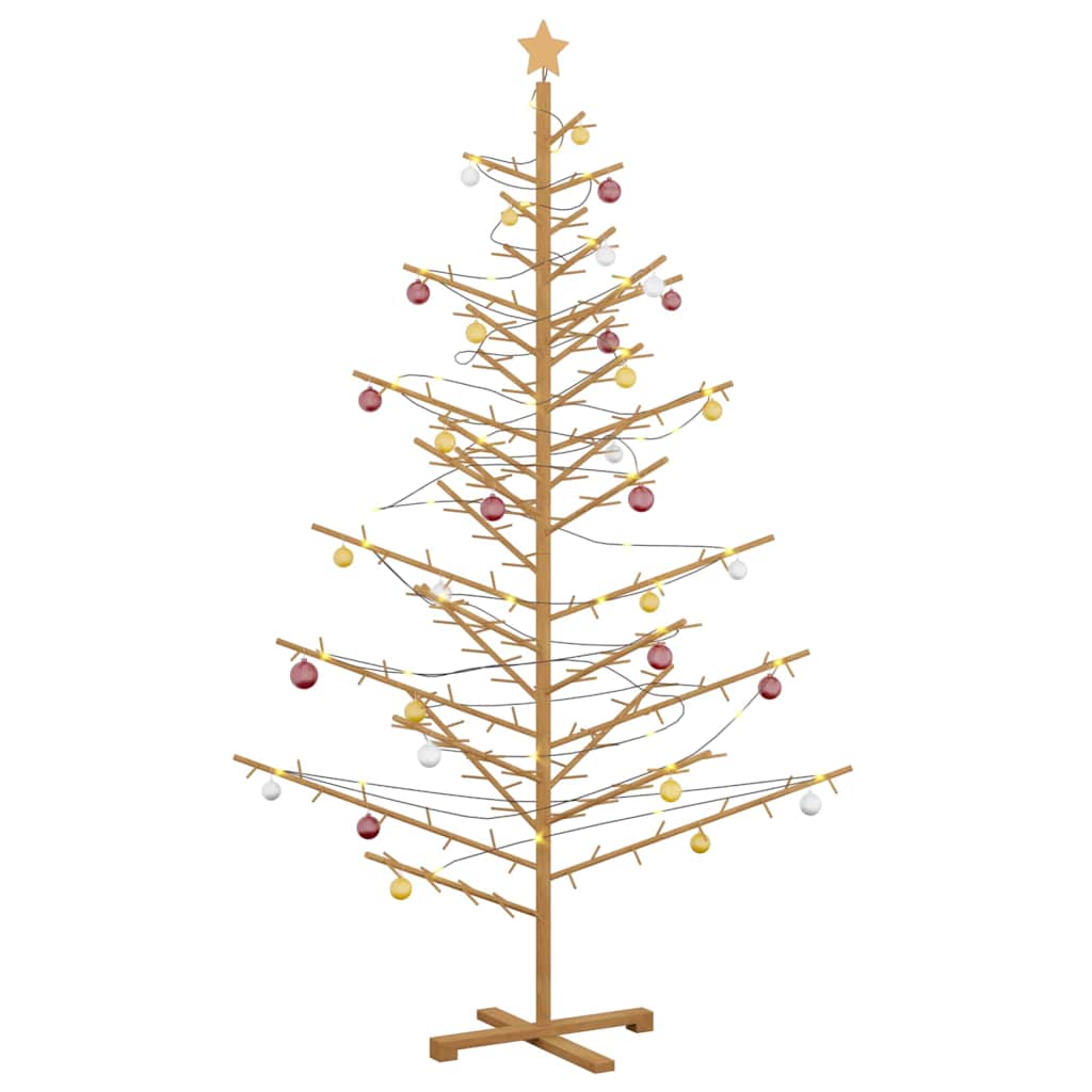 Wooden Christmas Tree with Stand Brown 82.7" Solid pine wood