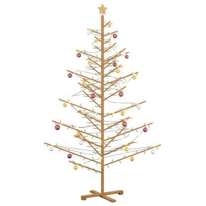Wooden Christmas Tree with Stand Brown 82.7" Solid pine wood