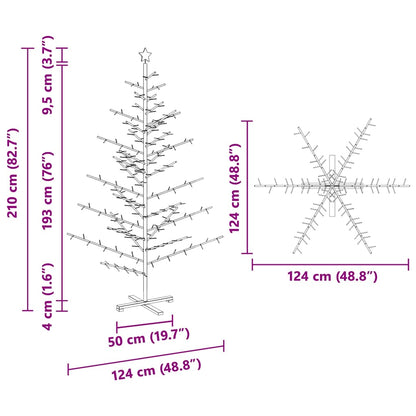Wooden Christmas Tree with Stand Brown 82.7" Solid pine wood