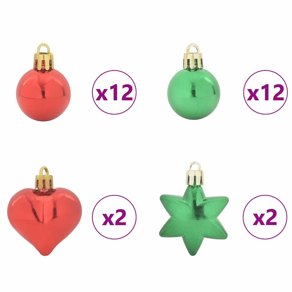 Christmas Bauble Set 40 pcs Red and Green