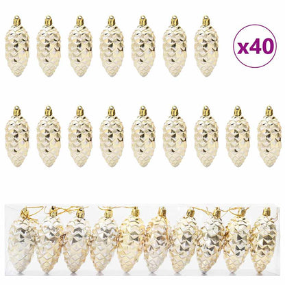 Christmas Pine Cone Ball 40 pcs Gold