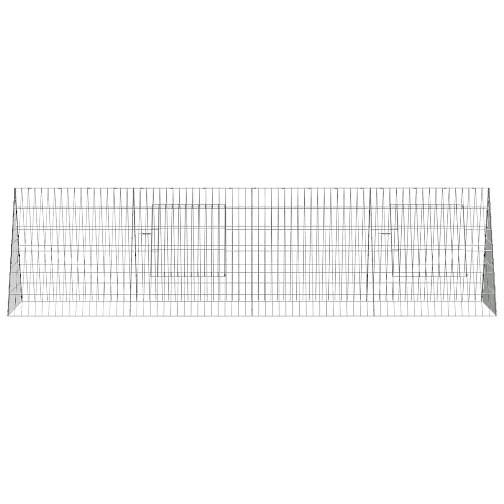 Rabbit Cage Silver 84.65 x 21.65 x 21.65 in Galvanised Steel