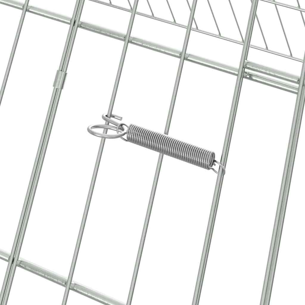 Rabbit Cage Silver 169.29 x 39.37 x 33.46 in Galvanised Steel